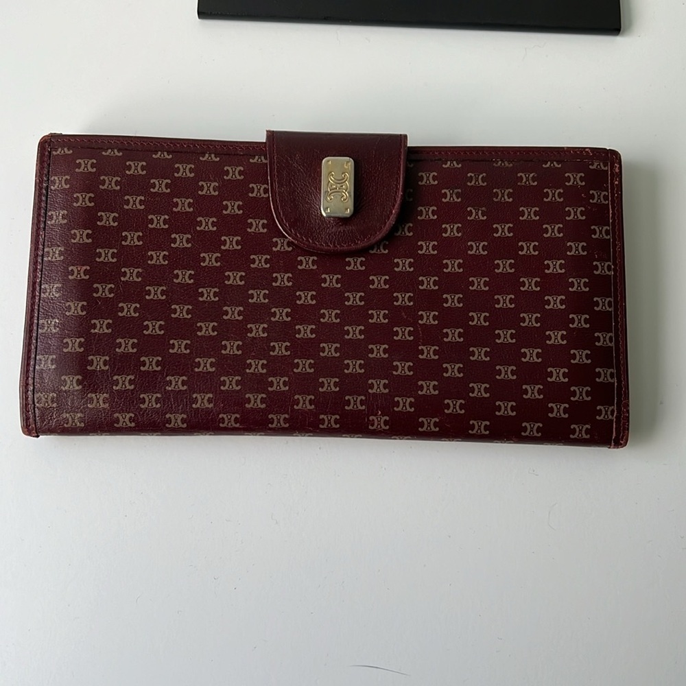 Celine Bordeaux leather wallet